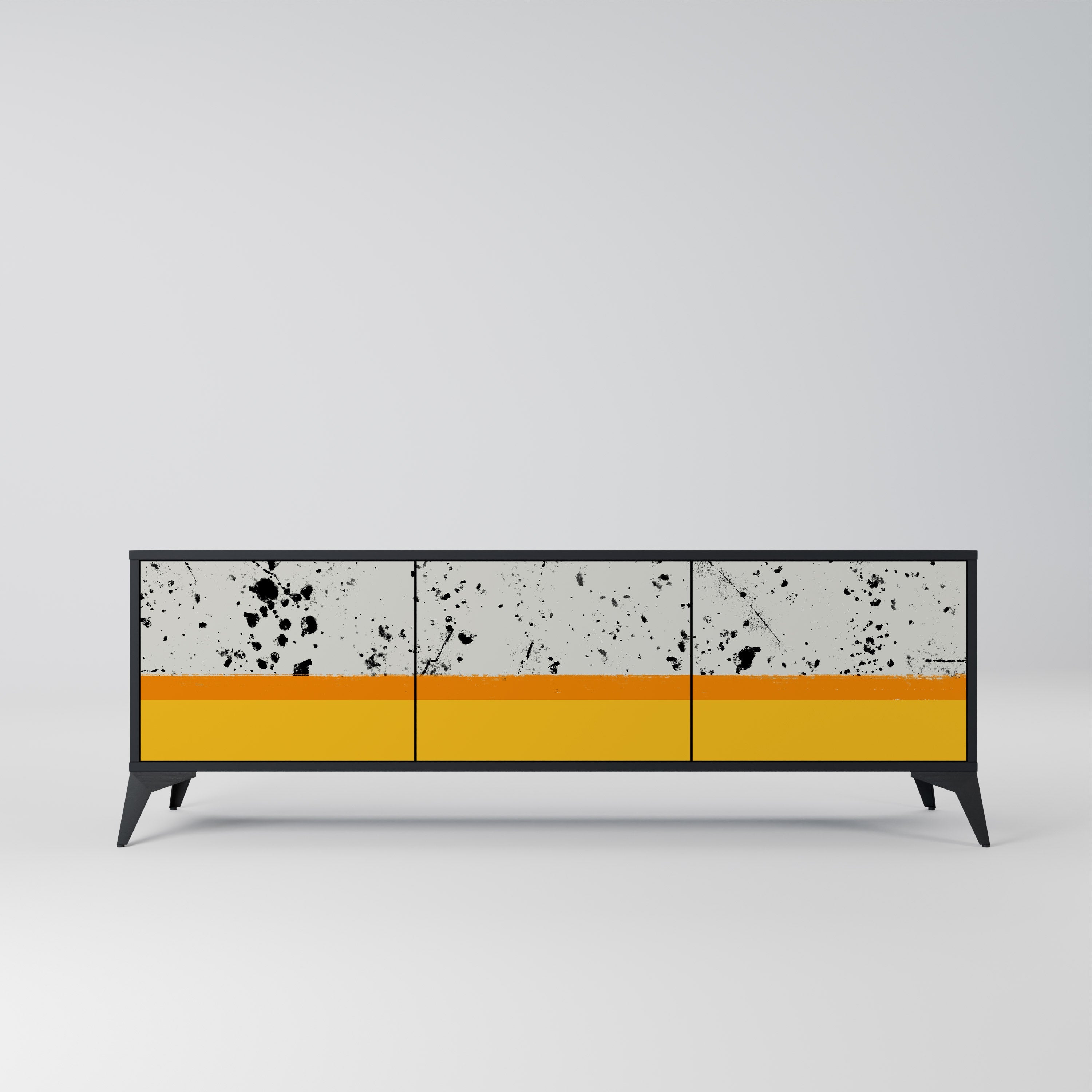 DYED BY ORANGE TV-Lowboard mit 3 Türen in Schwarz