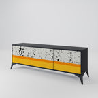 DYED BY ORANGE TV-Lowboard mit 3 Türen in Schwarz