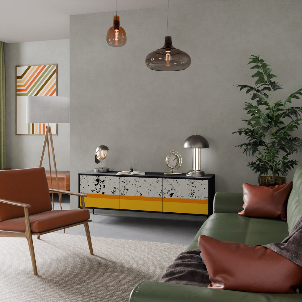 DYED BY ORANGE TV-Lowboard mit 3 Türen in Schwarz