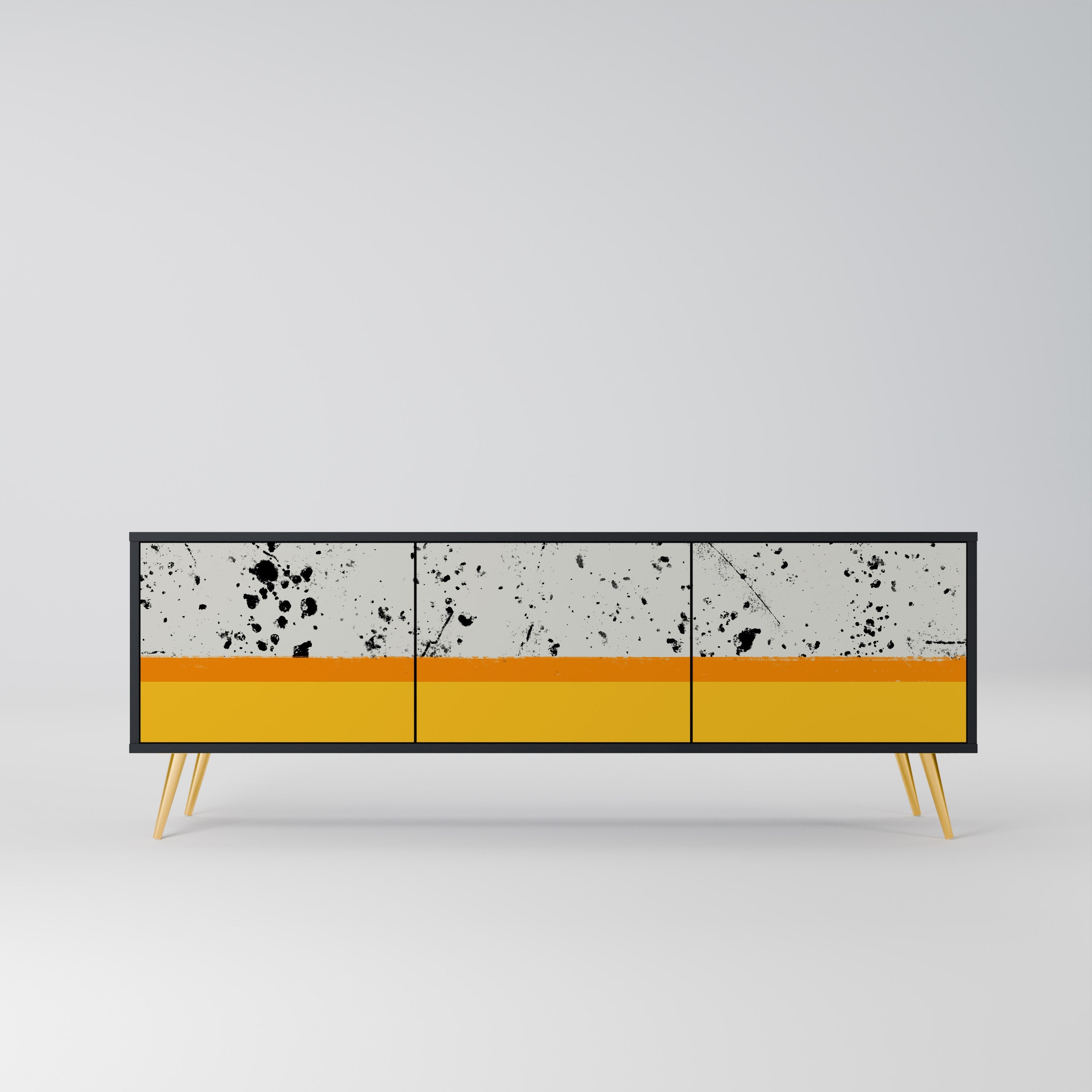 DYED BY ORANGE TV-Lowboard mit 3 Türen in Schwarz