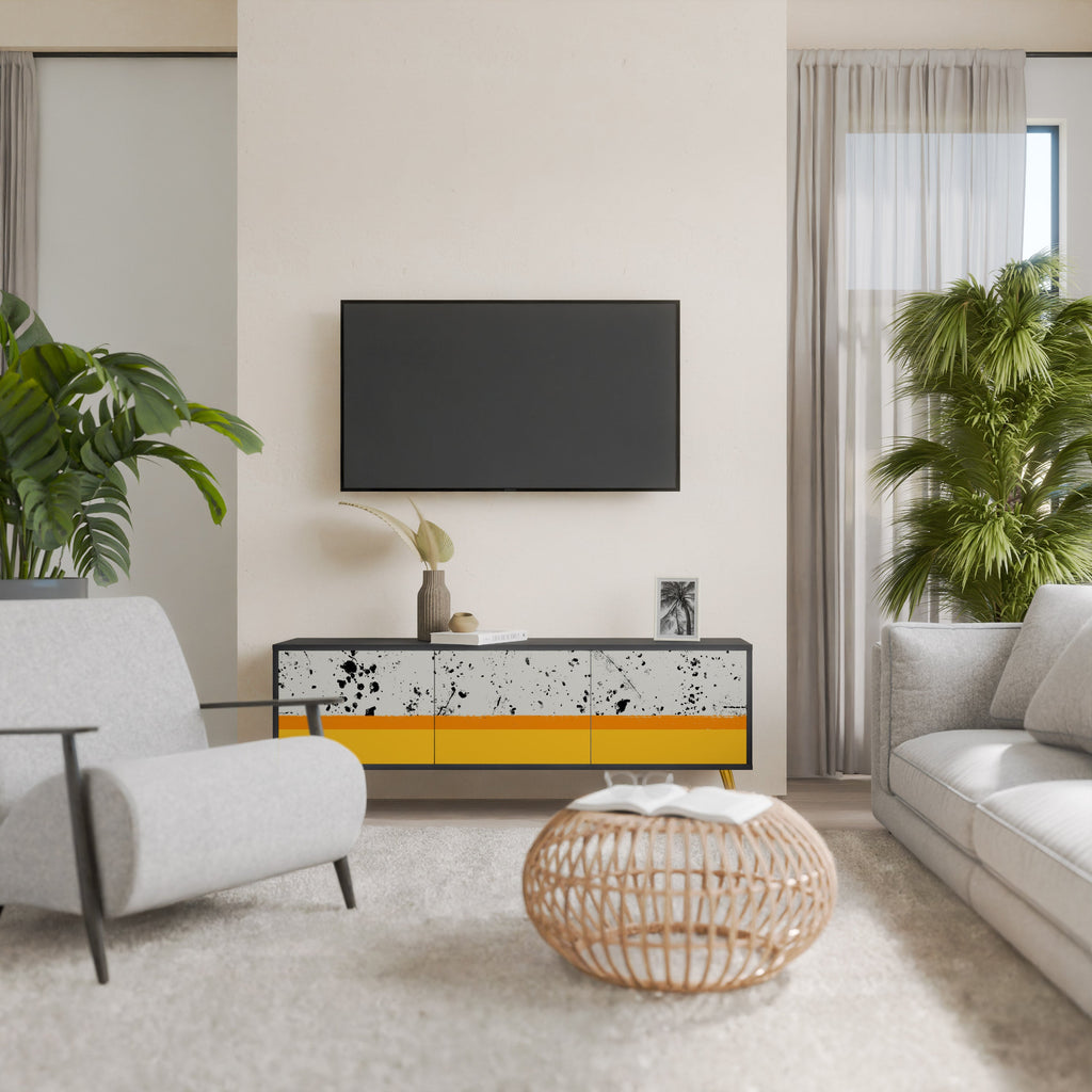 DYED BY ORANGE TV-Lowboard mit 3 Türen in Schwarz