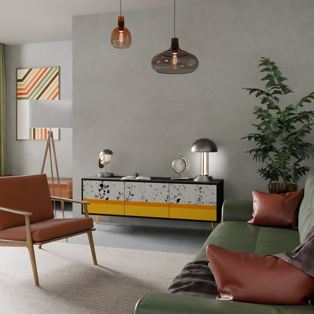 DYED BY ORANGE TV-Lowboard mit 3 Türen in Schwarz