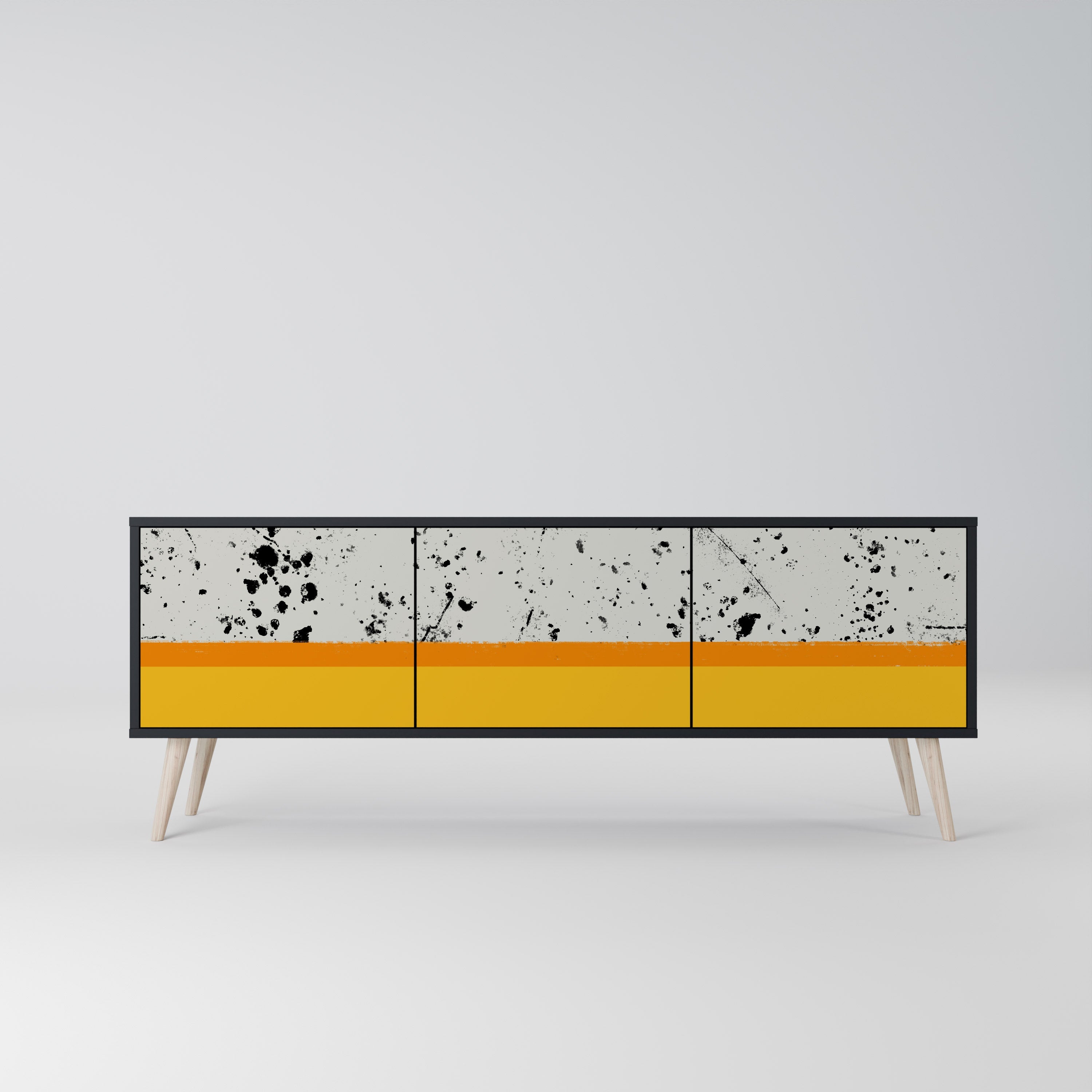 DYED BY ORANGE TV-Lowboard mit 3 Türen in Schwarz