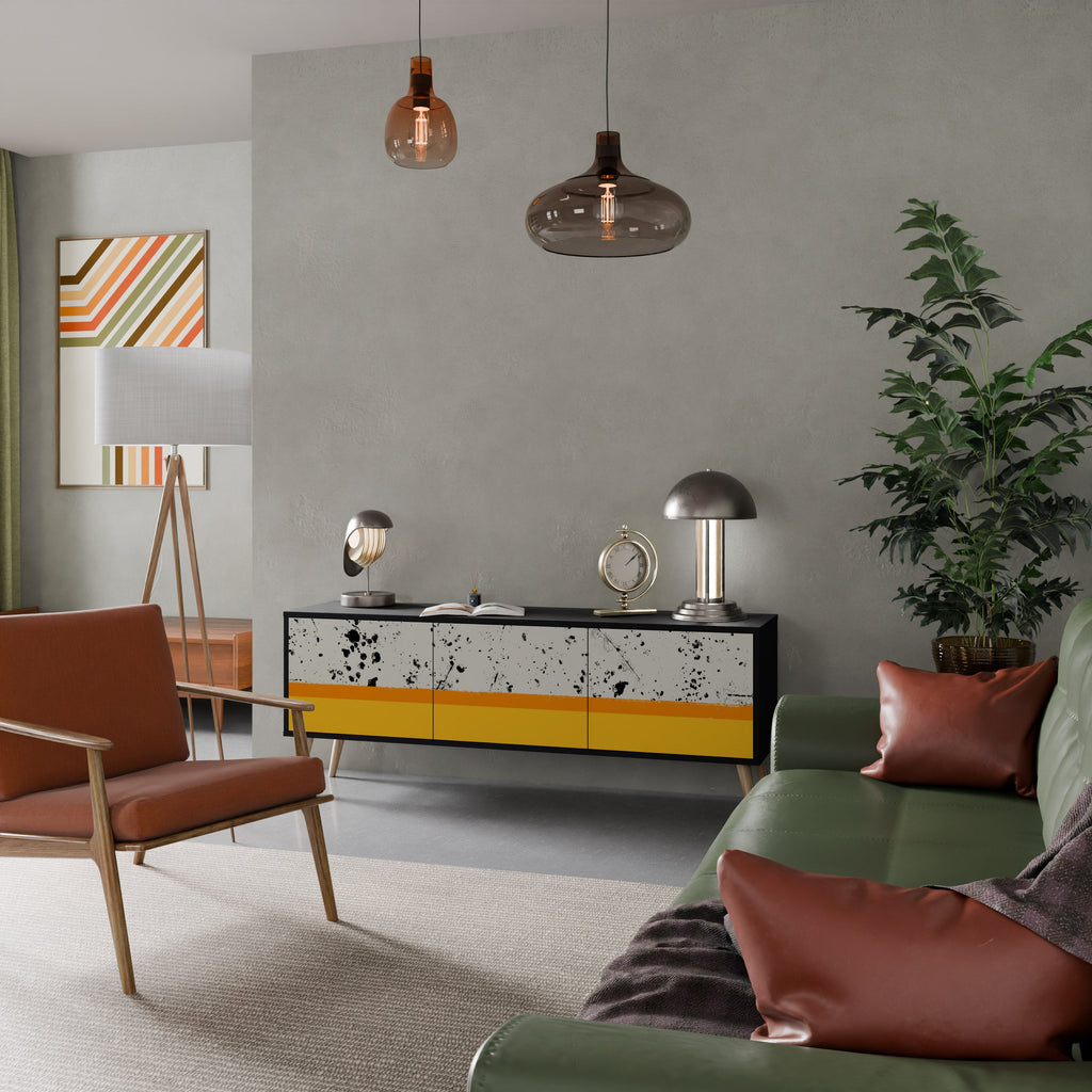 DYED BY ORANGE TV-Lowboard mit 3 Türen in Schwarz