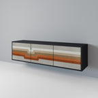 PECULIAR TRAIL TV-Lowboard mit 3 Türen in Schwarz