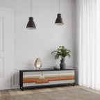 PECULIAR TRAIL TV-Lowboard mit 3 Türen in Schwarz