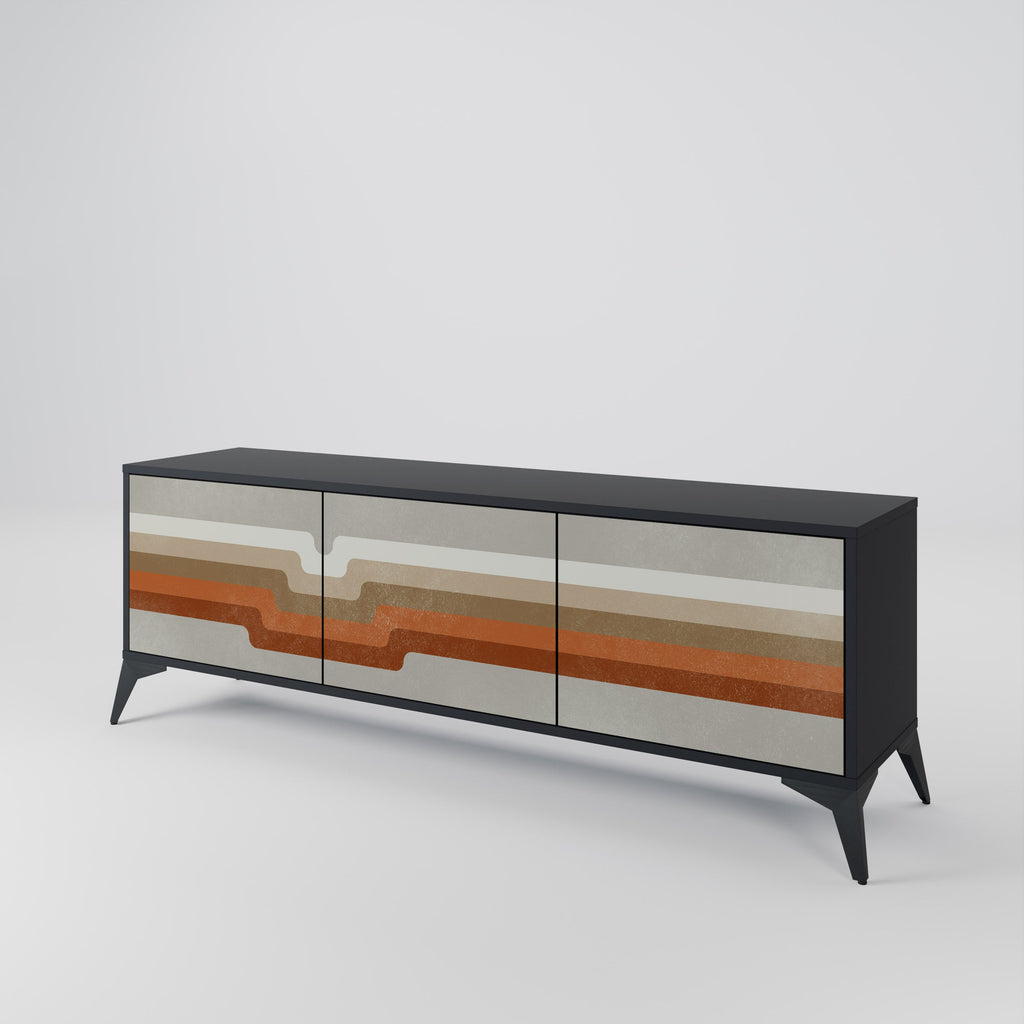 PECULIAR TRAIL TV-Lowboard mit 3 Türen in Schwarz