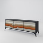 PECULIAR TRAIL TV-Lowboard mit 3 Türen in Schwarz