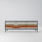 PECULIAR TRAIL TV-Lowboard mit 3 Türen in Schwarz