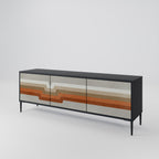 PECULIAR TRAIL TV-Lowboard mit 3 Türen in Schwarz