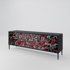 BROKEN LINES TV-Lowboard mit 3 Türen in Schwarz