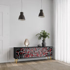 BROKEN LINES TV-Lowboard mit 3 Türen in Schwarz