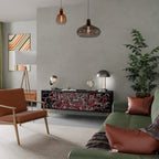 BROKEN LINES TV-Lowboard mit 3 Türen in Schwarz