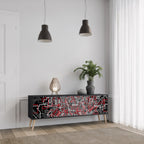 BROKEN LINES TV-Lowboard mit 3 Türen in Schwarz