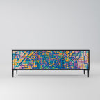 MEMORIES MAP TV-Lowboard mit 3 Türen in Schwarz