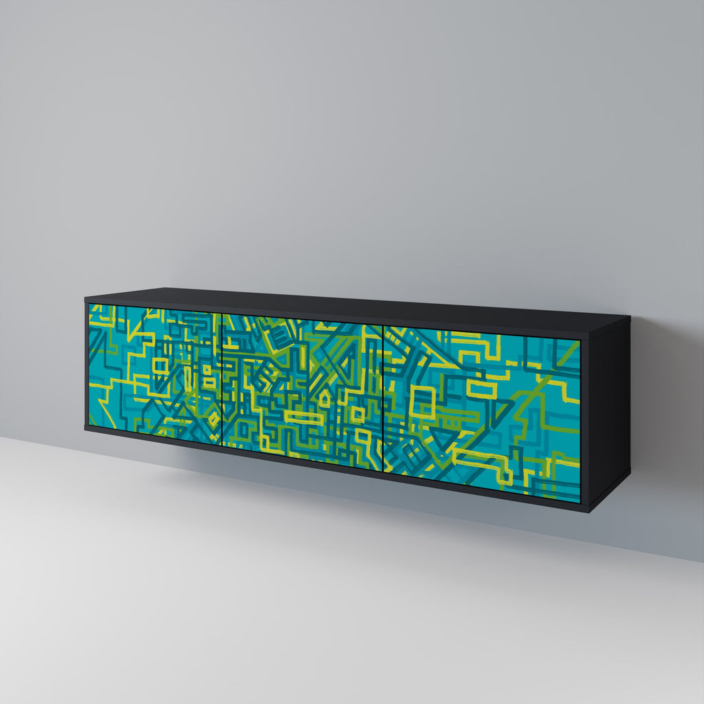 NOSTALGIC MEMORIES TV-Lowboard mit 3 Türen in Schwarz