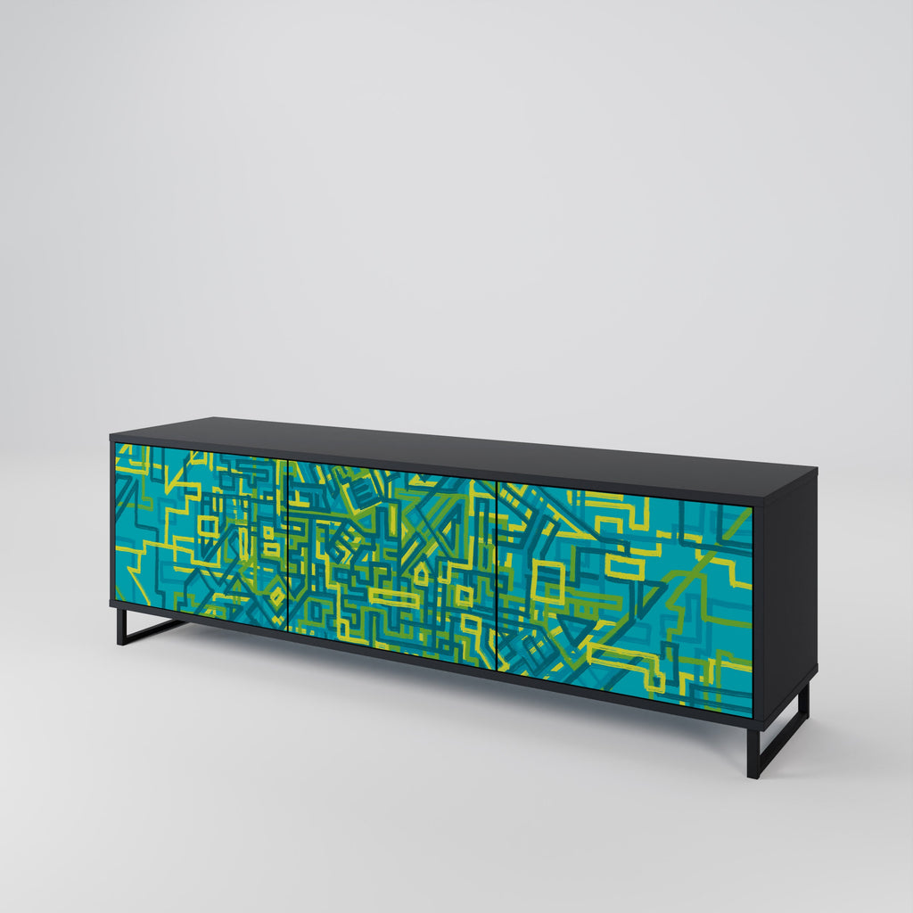 NOSTALGIC MEMORIES TV-Lowboard mit 3 Türen in Schwarz