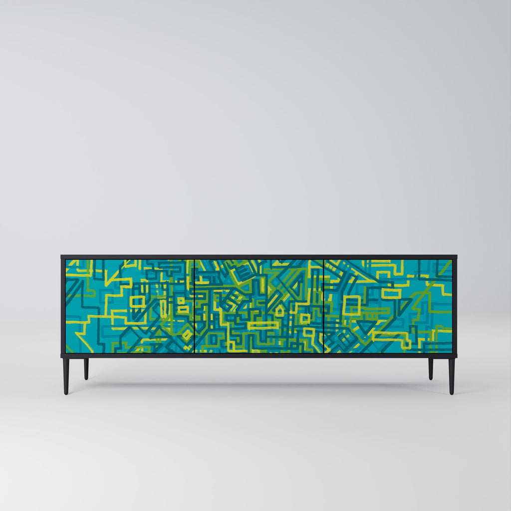 NOSTALGIC MEMORIES TV-Lowboard mit 3 Türen in Schwarz