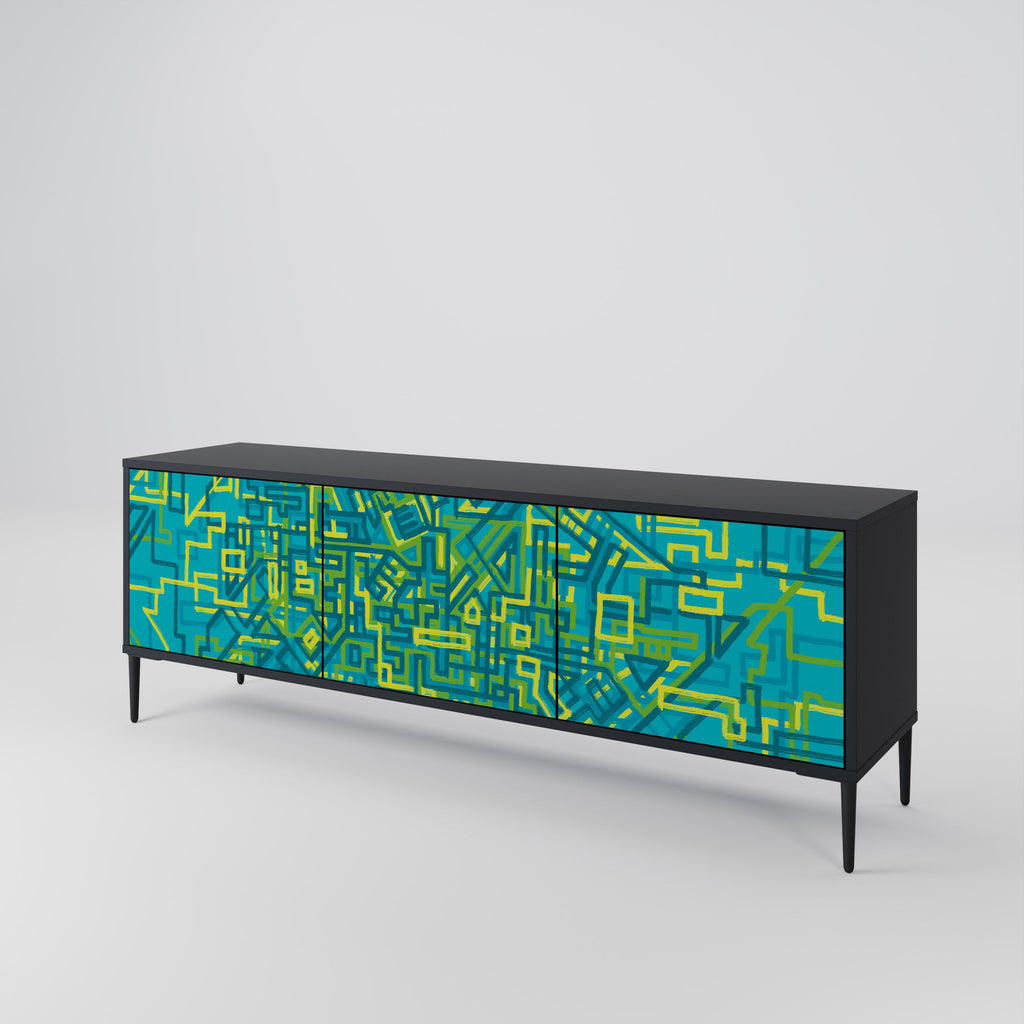 NOSTALGIC MEMORIES TV-Lowboard mit 3 Türen in Schwarz
