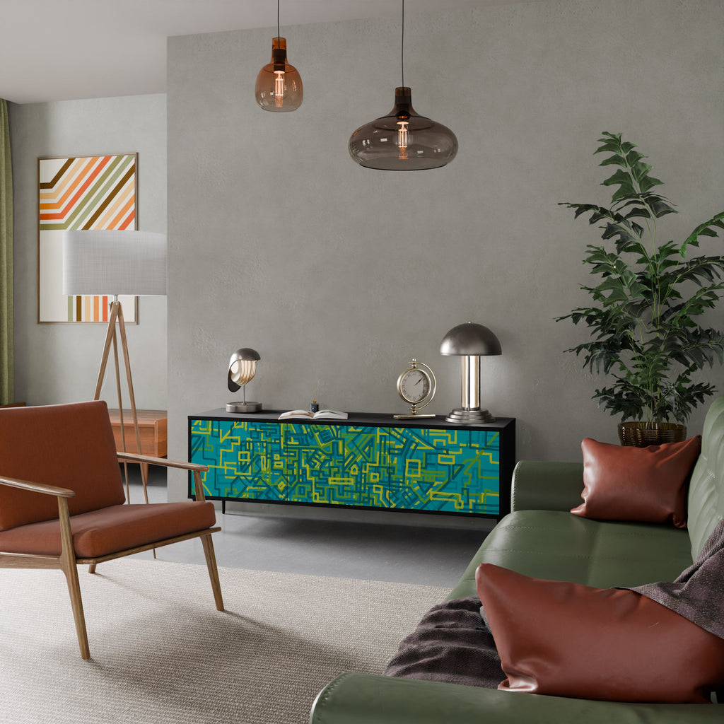 NOSTALGIC MEMORIES TV-Lowboard mit 3 Türen in Schwarz