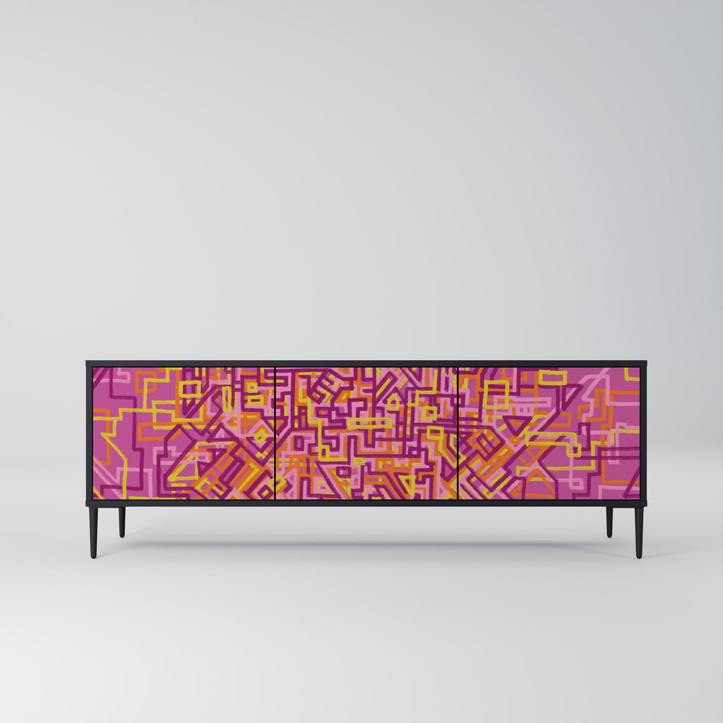 LOVELY MEMORIES TV-Lowboard mit 3 Türen in Schwarz