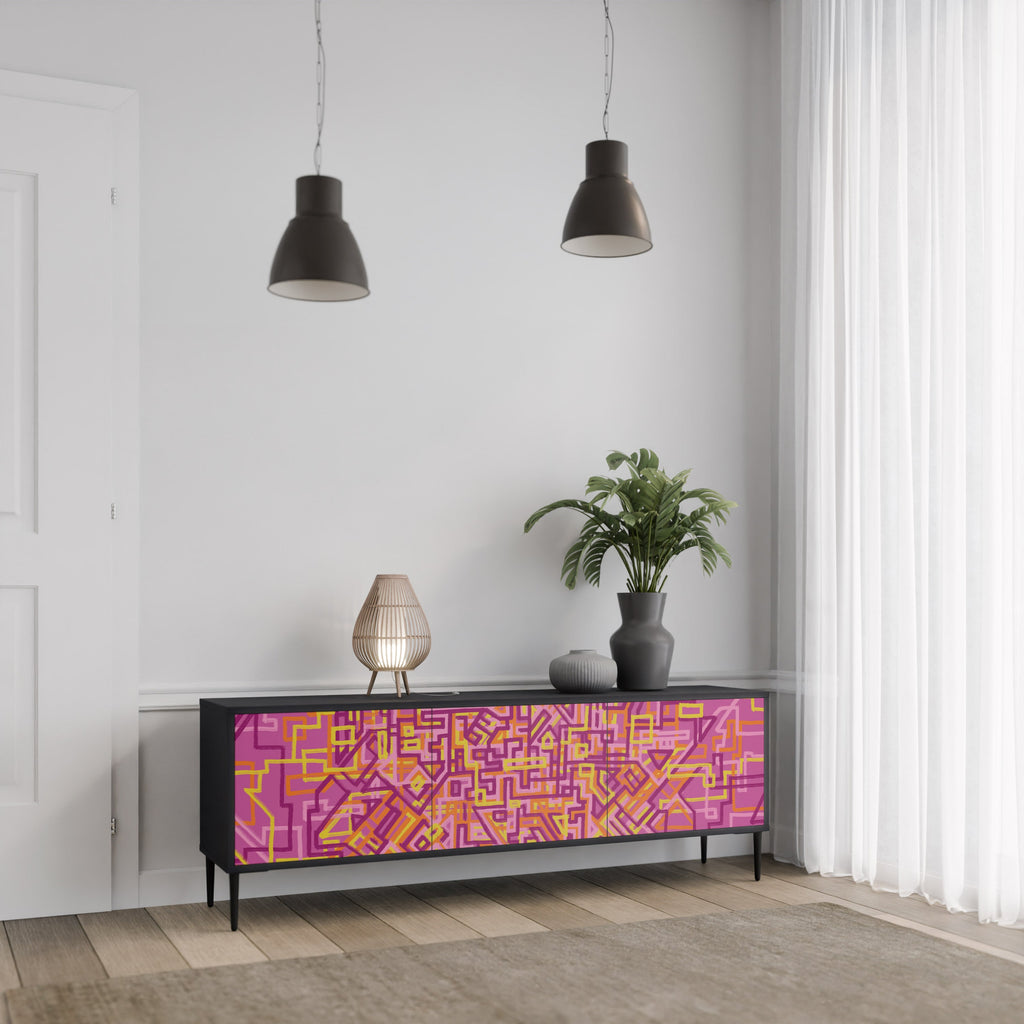 LOVELY MEMORIES TV-Lowboard mit 3 Türen in Schwarz