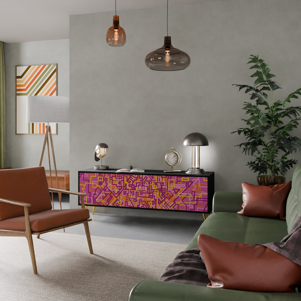 LOVELY MEMORIES TV-Lowboard mit 3 Türen in Schwarz