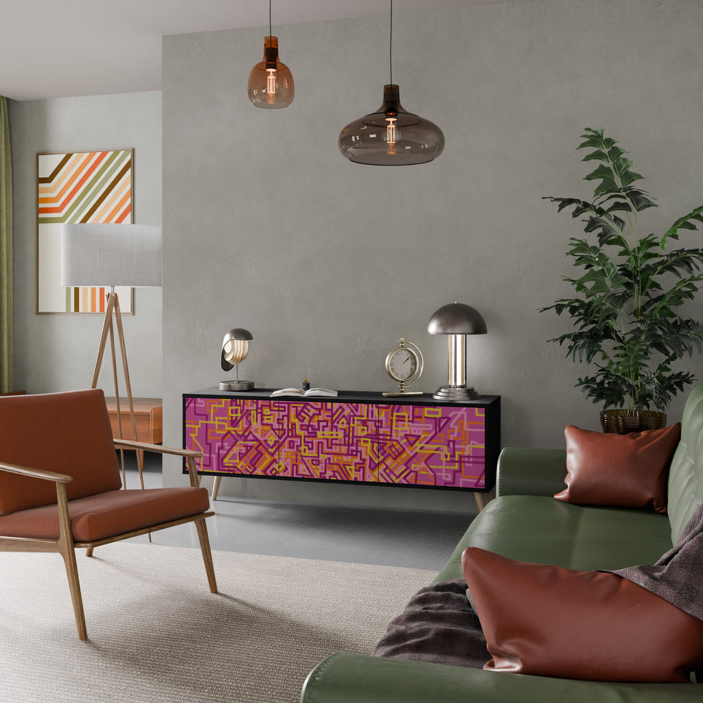 LOVELY MEMORIES TV-Lowboard mit 3 Türen in Schwarz