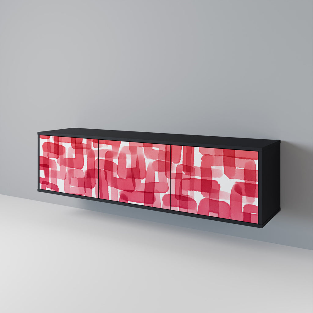 KALEIDOSCOPIC CUBISM TV-Lowboard mit 3 Türen in Schwarz