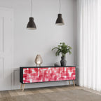 KALEIDOSCOPIC CUBISM TV-Lowboard mit 3 Türen in Schwarz