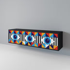 ABSTRACTION AND GEOMETRY TV-Lowboard mit 3 Türen in Schwarz