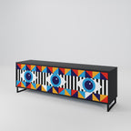 ABSTRACTION AND GEOMETRY TV-Lowboard mit 3 Türen in Schwarz