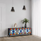 ABSTRACTION AND GEOMETRY TV-Lowboard mit 3 Türen in Schwarz