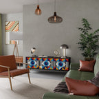 ABSTRACTION AND GEOMETRY TV-Lowboard mit 3 Türen in Schwarz