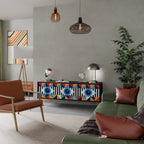 ABSTRACTION AND GEOMETRY TV-Lowboard mit 3 Türen in Schwarz