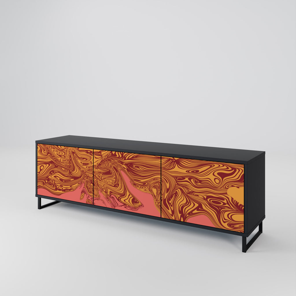 FLOATING THOUGHTS TV-Lowboard mit 3 Türen in Schwarz