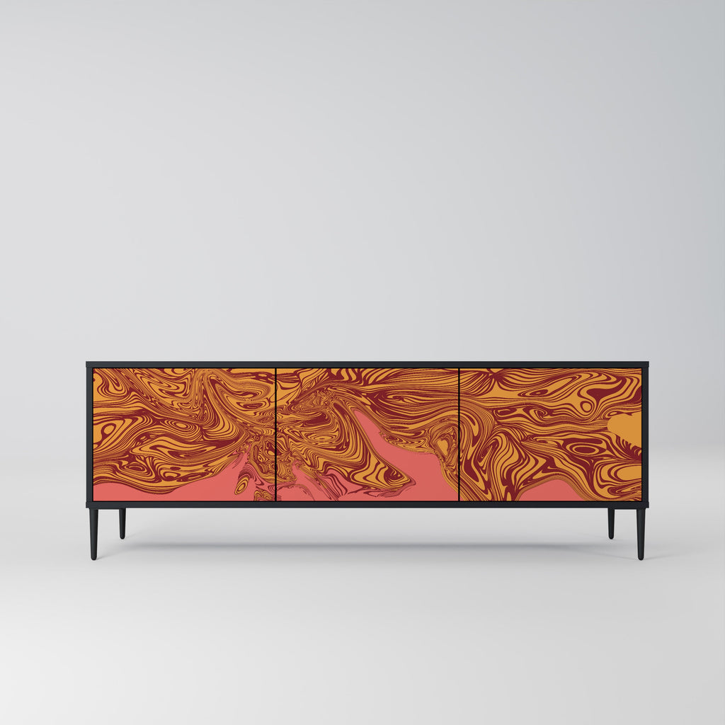 FLOATING THOUGHTS TV-Lowboard mit 3 Türen in Schwarz