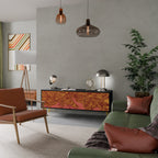 FLOATING THOUGHTS TV-Lowboard mit 3 Türen in Schwarz