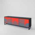 RISING GEOMETRY STARS TV-Lowboard mit 3 Türen in Schwarz