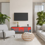 RISING GEOMETRY STARS TV-Lowboard mit 3 Türen in Schwarz