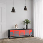 RISING GEOMETRY STARS TV-Lowboard mit 3 Türen in Schwarz