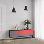 RISING GEOMETRY STARS TV-Lowboard mit 3 Türen in Schwarz