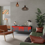 RISING GEOMETRY STARS TV-Lowboard mit 3 Türen in Schwarz