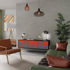 RISING GEOMETRY STARS TV-Lowboard mit 3 Türen in Schwarz