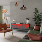 RISING GEOMETRY STARS TV-Lowboard mit 3 Türen in Schwarz