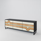 EXCEPTIONAL STREAM TV-Lowboard mit 3 Türen in Schwarz