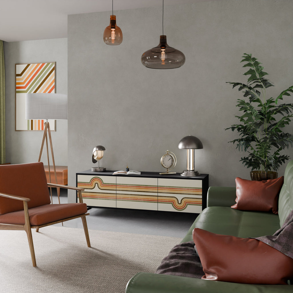 EXCEPTIONAL STREAM TV-Lowboard mit 3 Türen in Schwarz