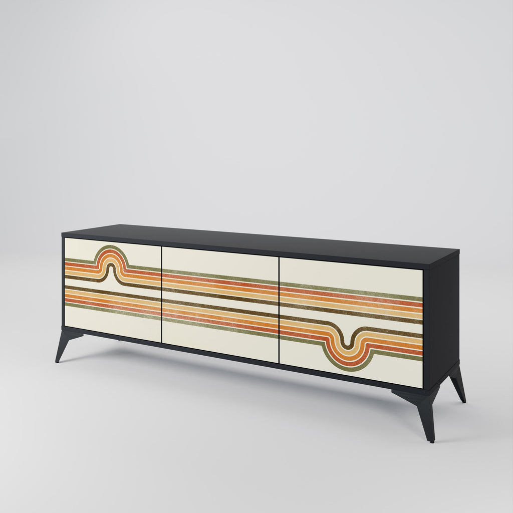 EXCEPTIONAL STREAM TV-Lowboard mit 3 Türen in Schwarz