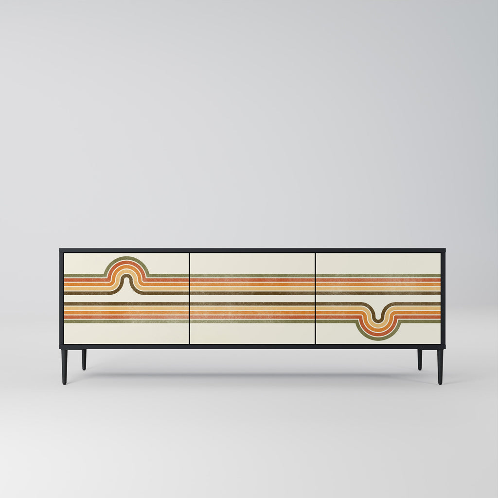 EXCEPTIONAL STREAM TV-Lowboard mit 3 Türen in Schwarz