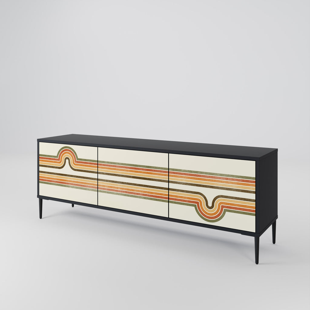 EXCEPTIONAL STREAM TV-Lowboard mit 3 Türen in Schwarz